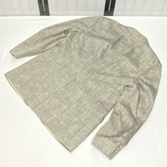 Vintage Southampton USA Tweed Stripe 100% Silk Suit Blazer Jacket Gold Black 44L - Picture 9 of 12